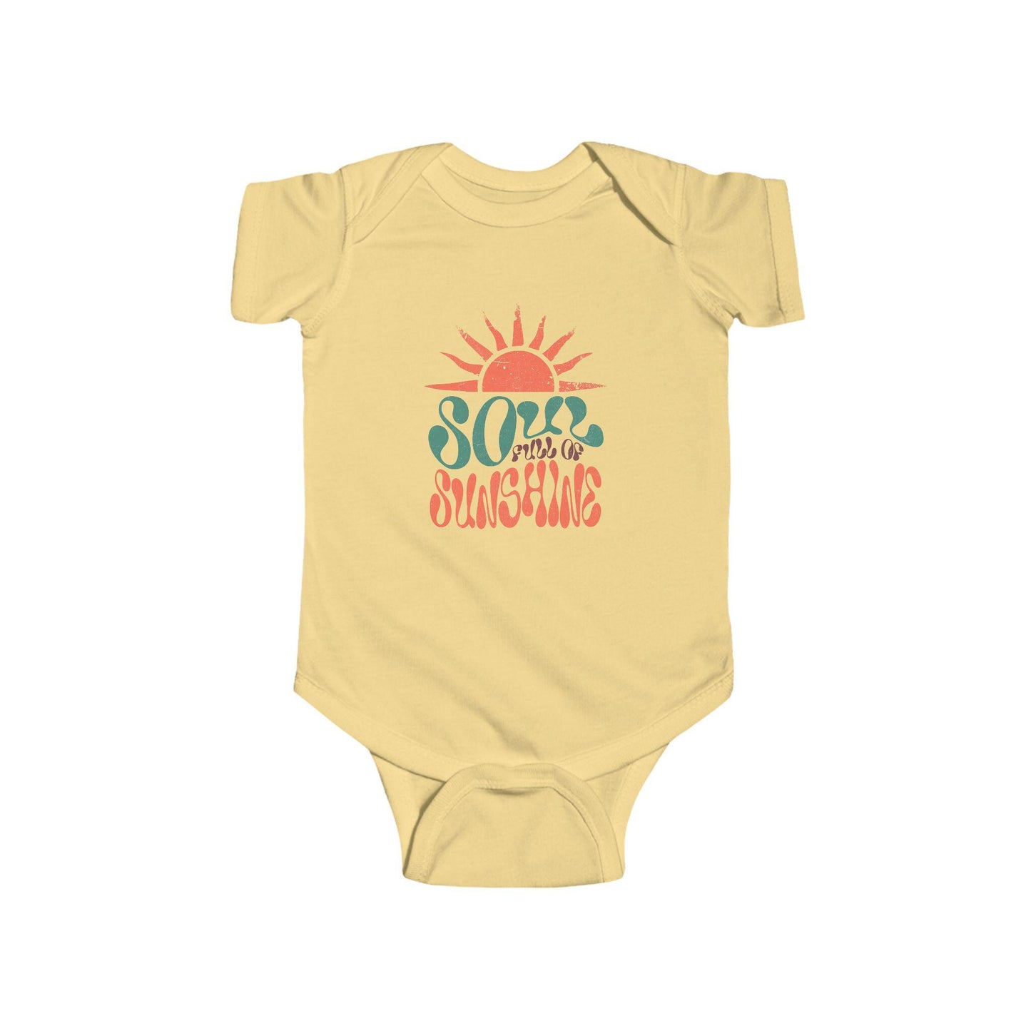 Happy sun baby bodysuit with cheerful print