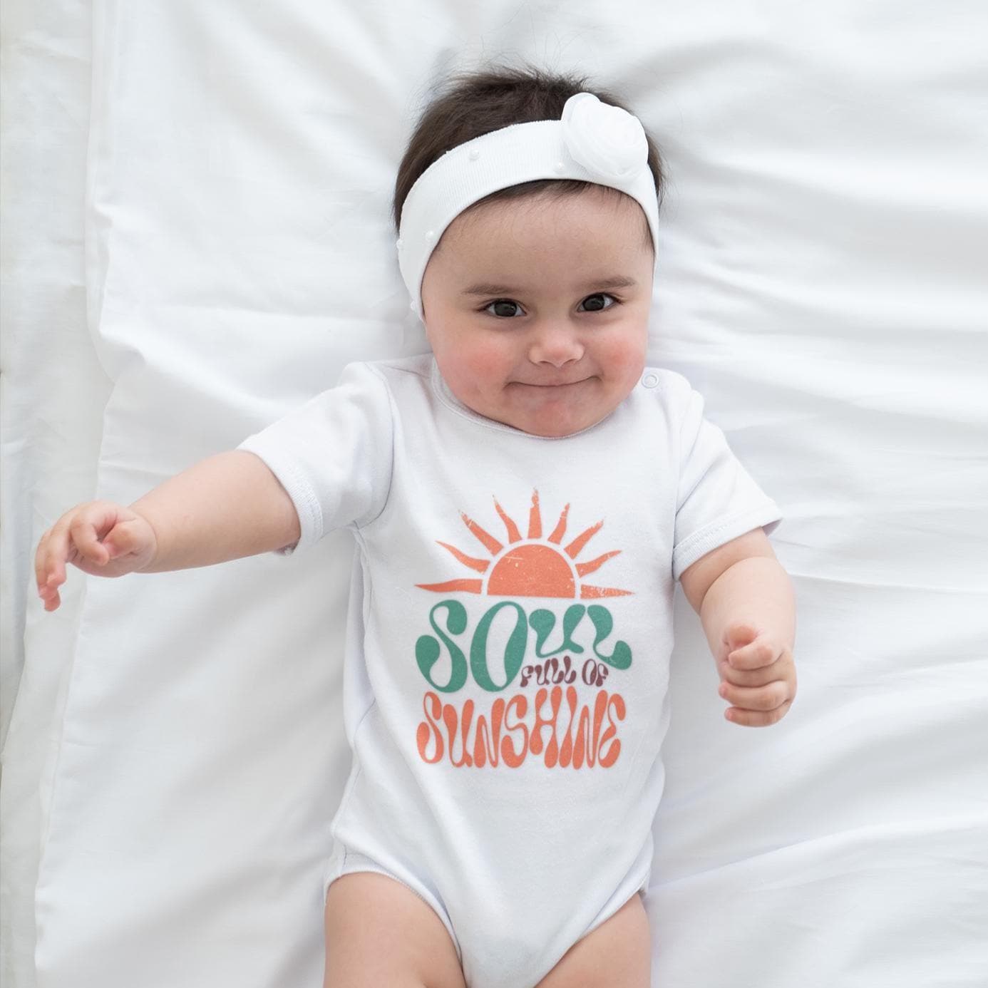 Happy sun baby bodysuit with cheerful print
