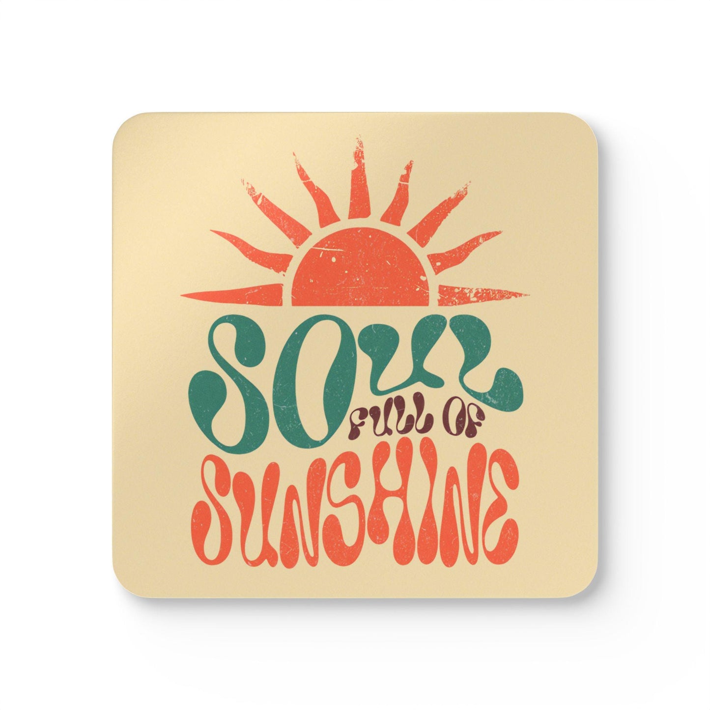 Coaster Set, Sunshine Cork Wood Coasters