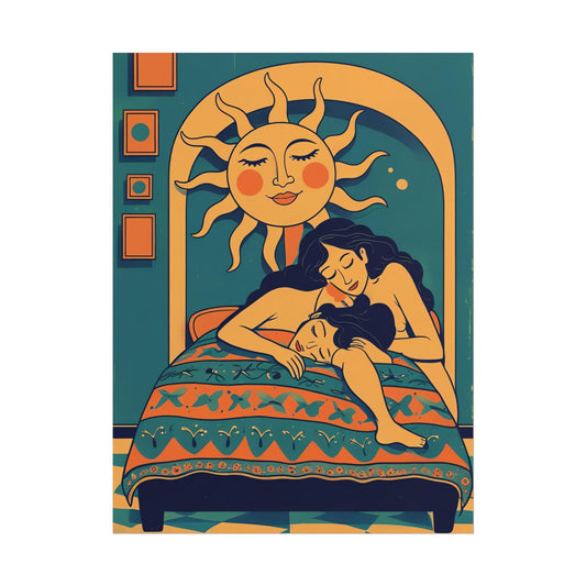 Warm Embrace Art Print, Cozy Bedroom Decor
