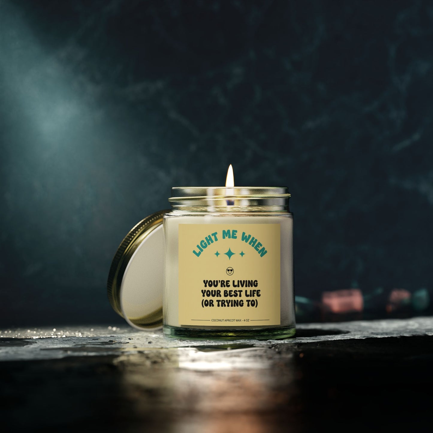 Yellow Scented Candles, Coconut Apricot Wax