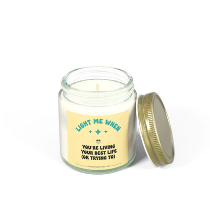 Yellow Scented Candles, Coconut Apricot Wax