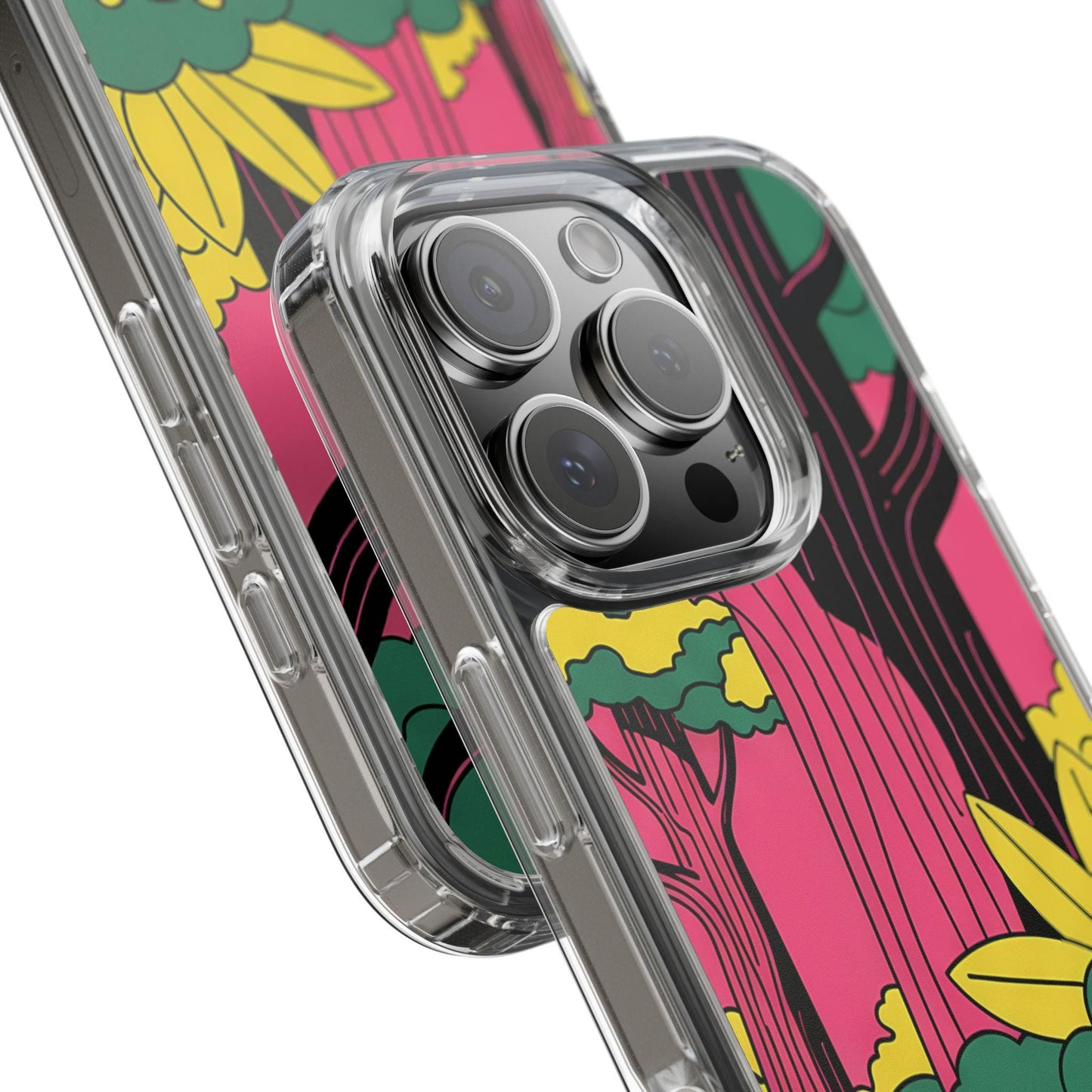 Clear phone case with jungle wildlife art