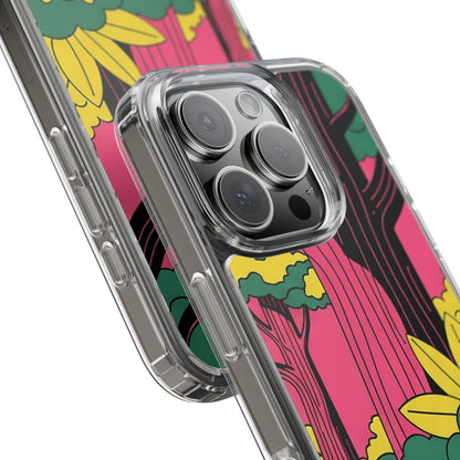 Clear phone case with jungle wildlife art