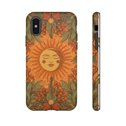 Sunshine floral phone case with boho summer art