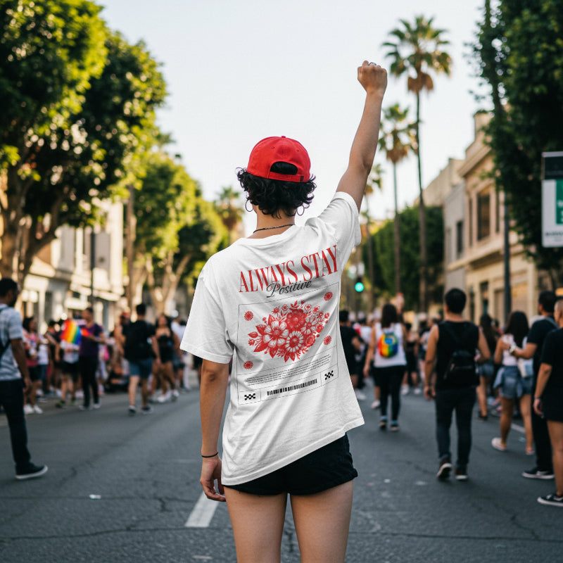 Always Stay Positive Floral Tee