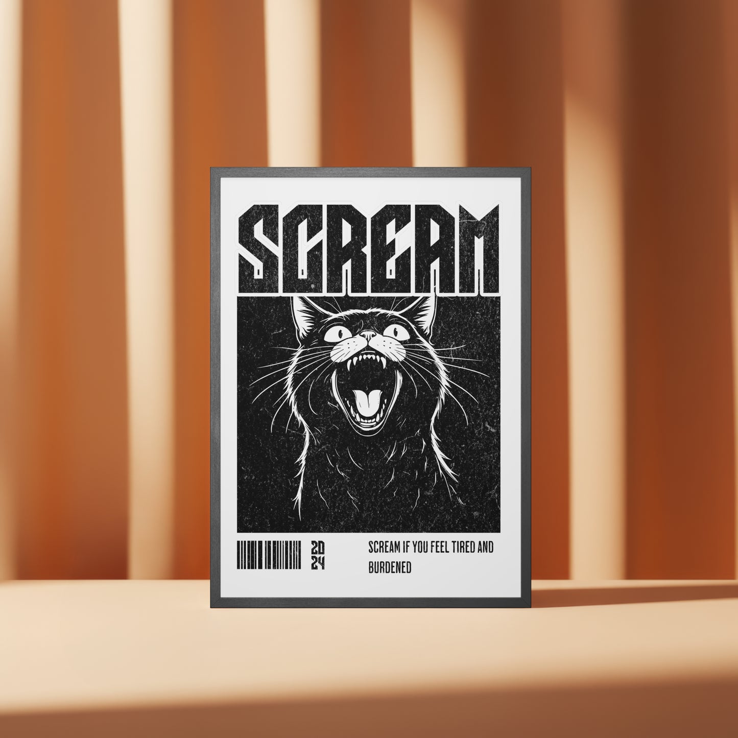 Scream Cat – Matte Wall Art Poster