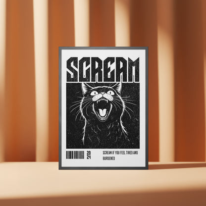 Scream Cat – Matte Wall Art Poster