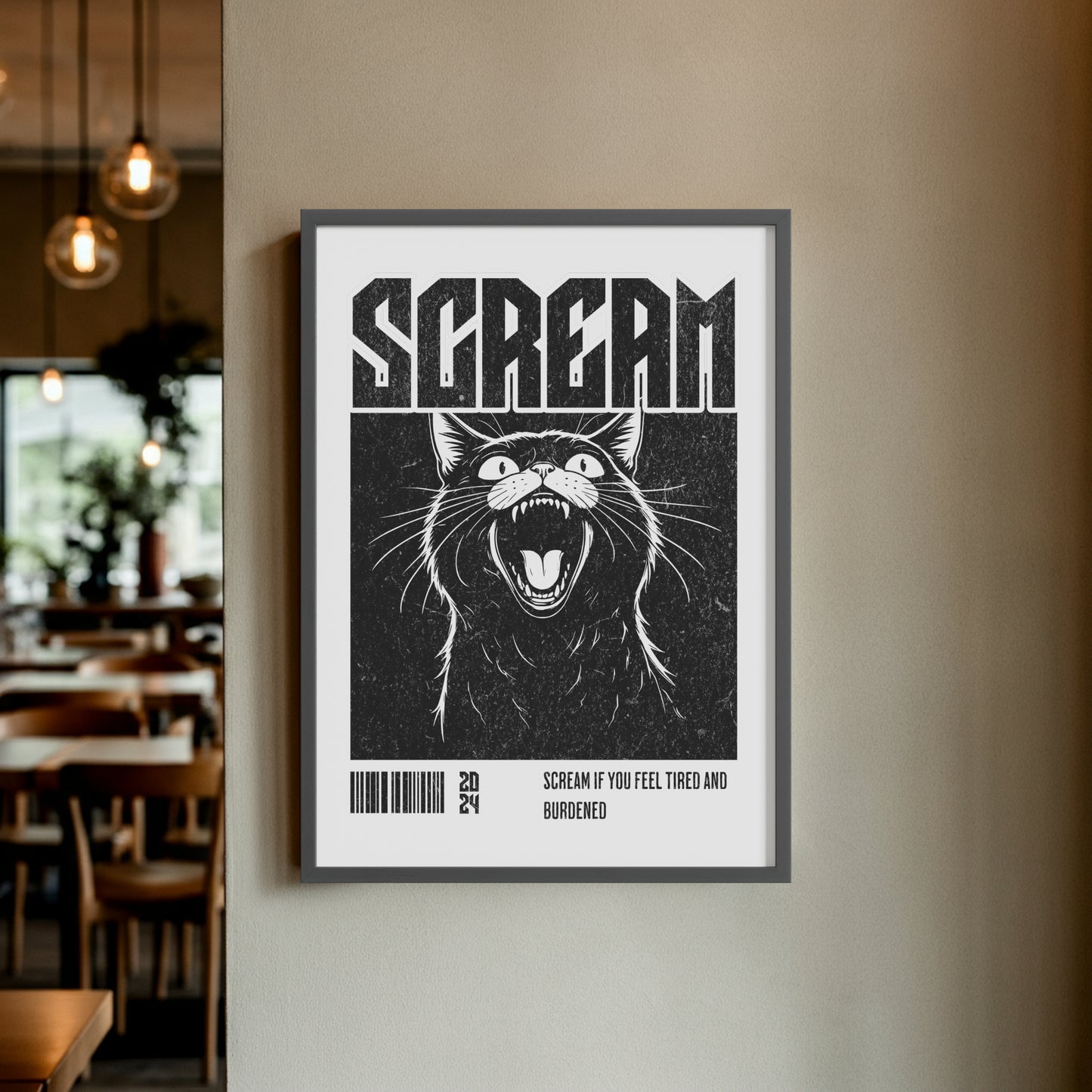 Scream Cat – Matte Wall Art Poster