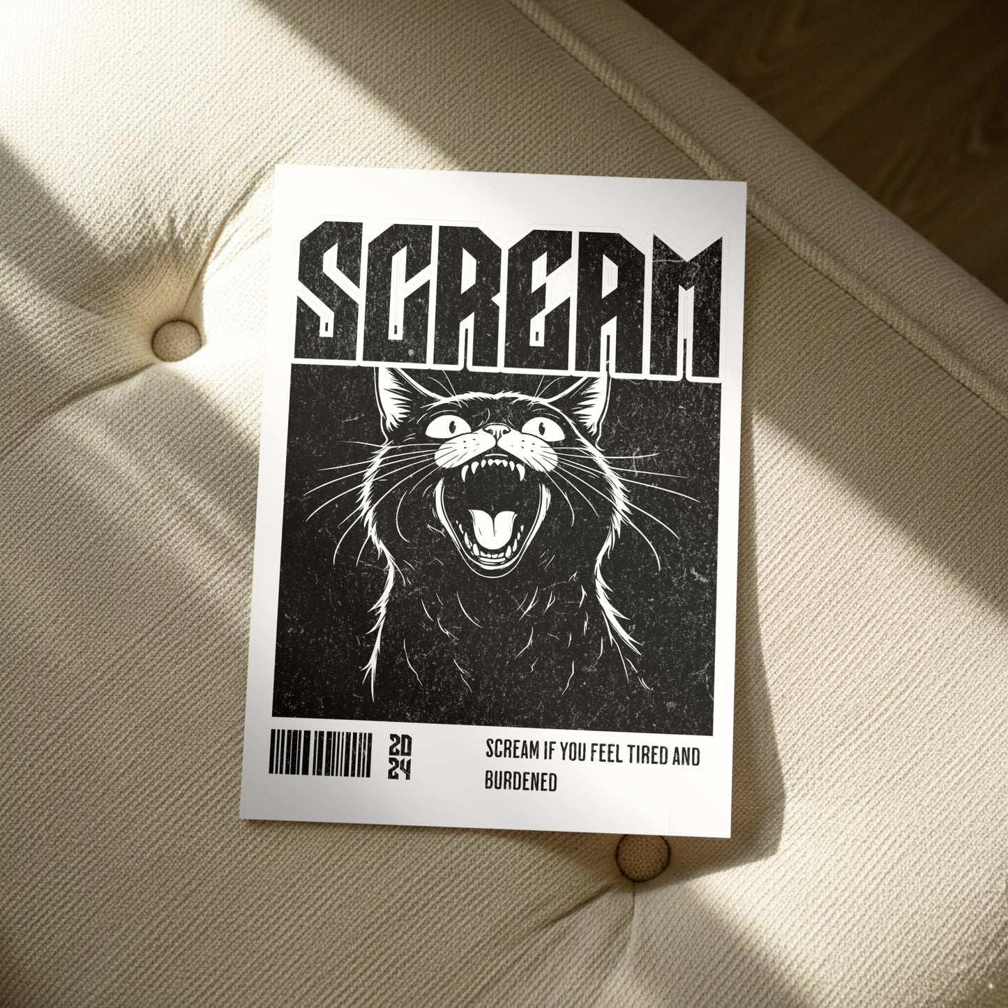 Scream Cat – Matte Wall Art Poster