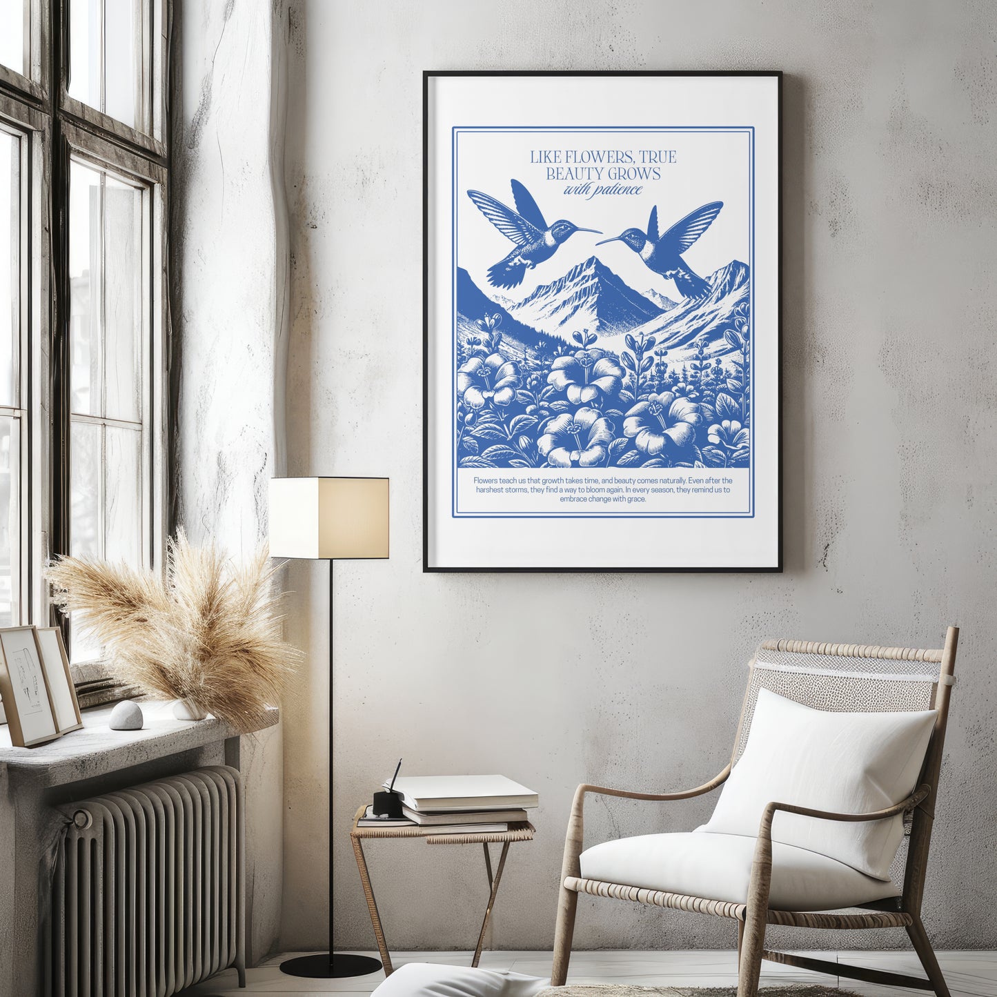 Artistic Flowers Matte Vertical Posters, Floral Wall Art Decor