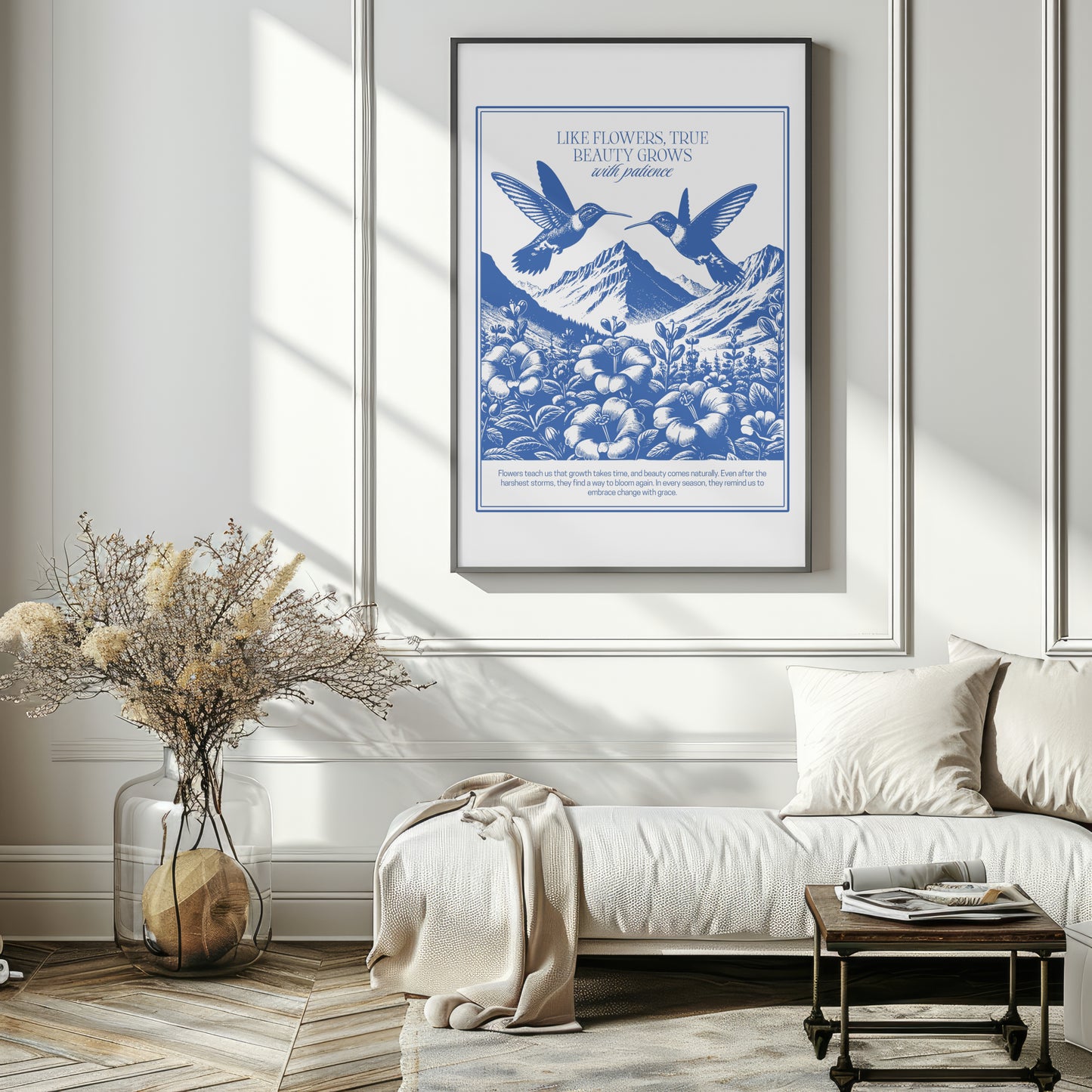 Artistic Flowers Matte Vertical Posters, Floral Wall Art Decor