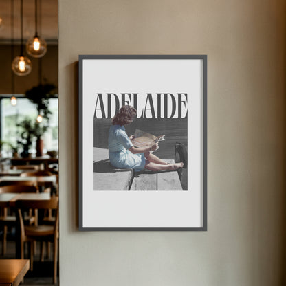 Adelaide Girl Portrait Poster, Retro Fine Art Minimalist Matte Vertical Posters
