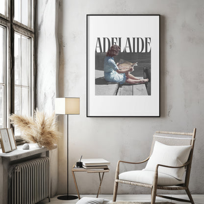 Adelaide Girl Portrait Poster, Retro Fine Art Minimalist Matte Vertical Posters