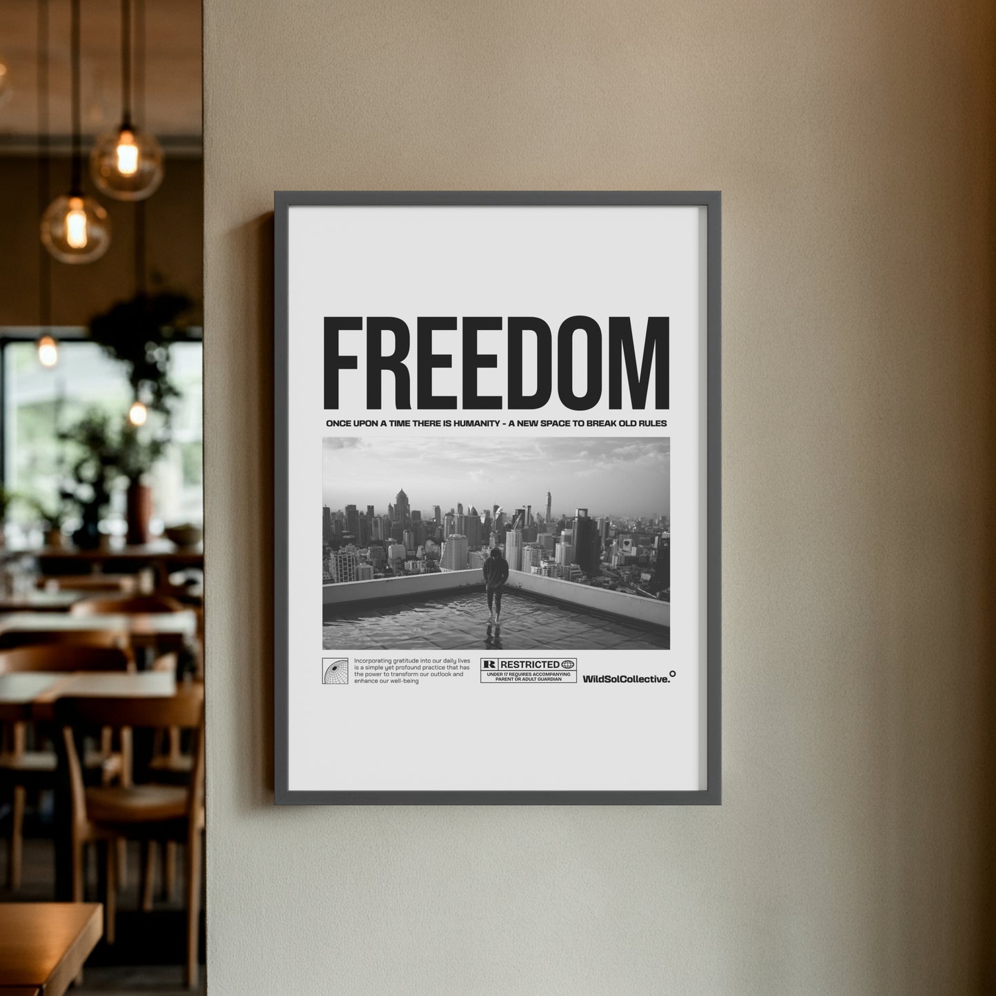 Freedom – Motivational Black & White Wall Poster