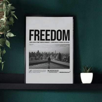 Freedom – Motivational Black & White Wall Poster