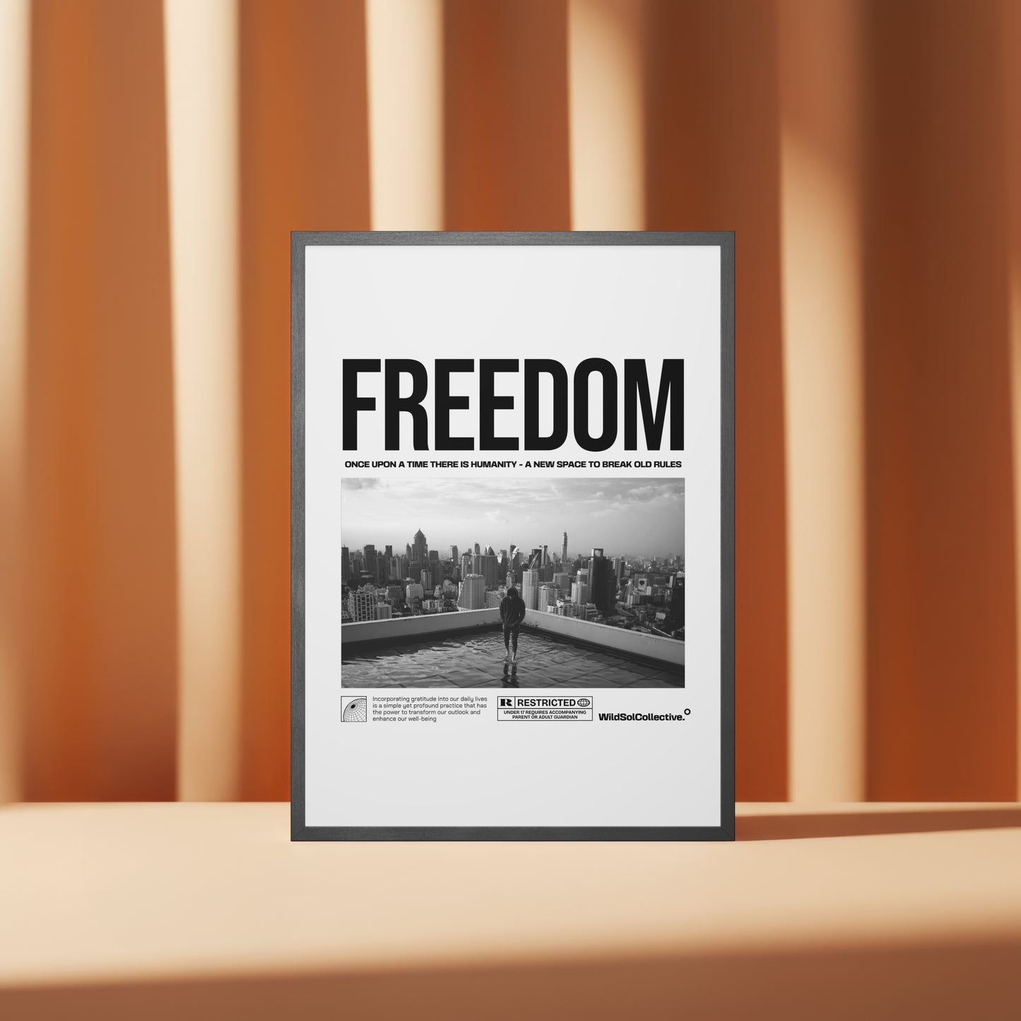 Freedom – Motivational Black & White Wall Poster