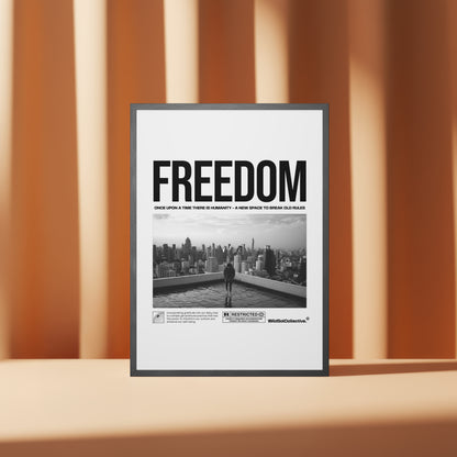 Freedom – Motivational Black & White Wall Poster