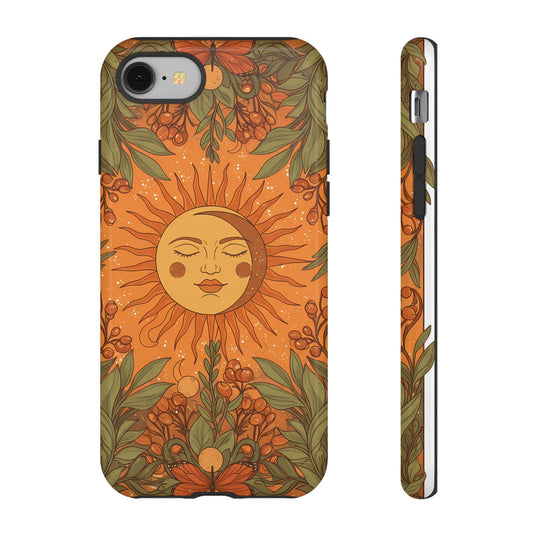 Sunshine floral phone case with boho summer art