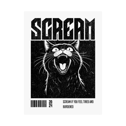 Scream Cat – Matte Wall Art Poster