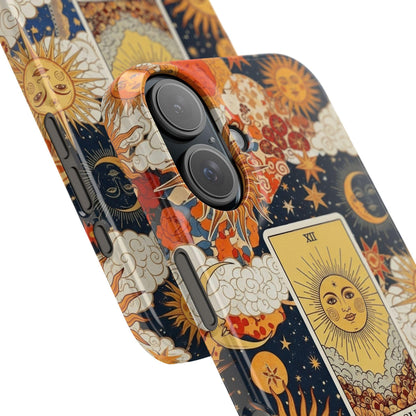 Tarot sun phone case with celestial art