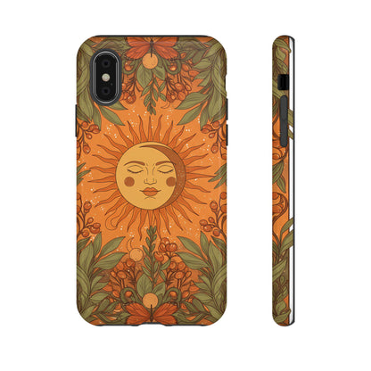 Sunshine floral phone case with boho summer art