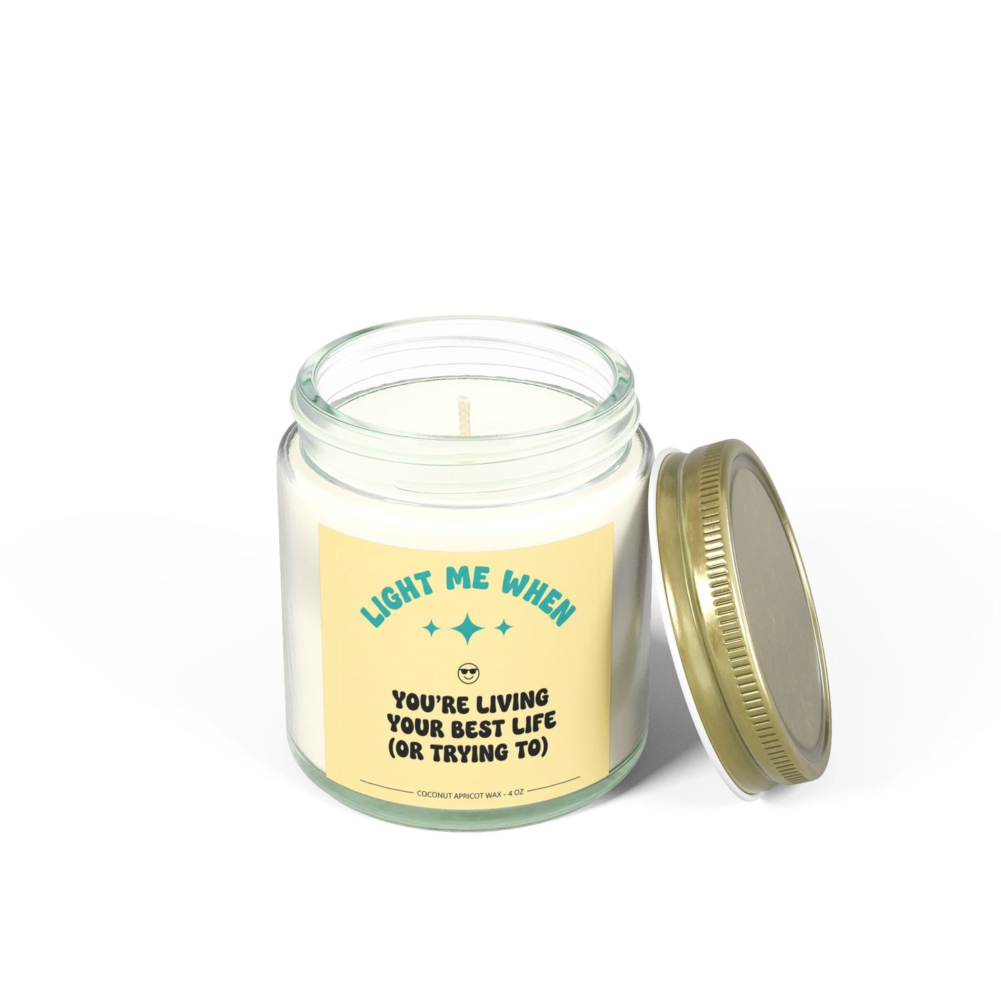 Yellow Scented Candles, Coconut Apricot Wax