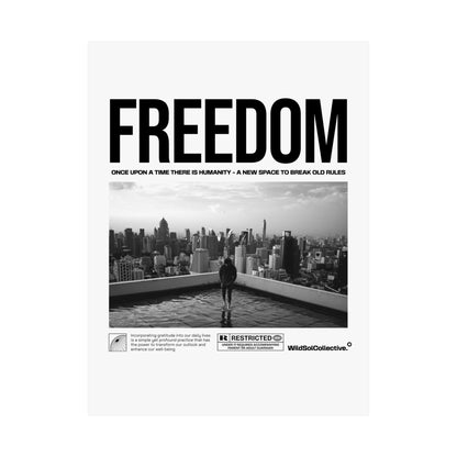 Freedom – Motivational Black & White Wall Poster