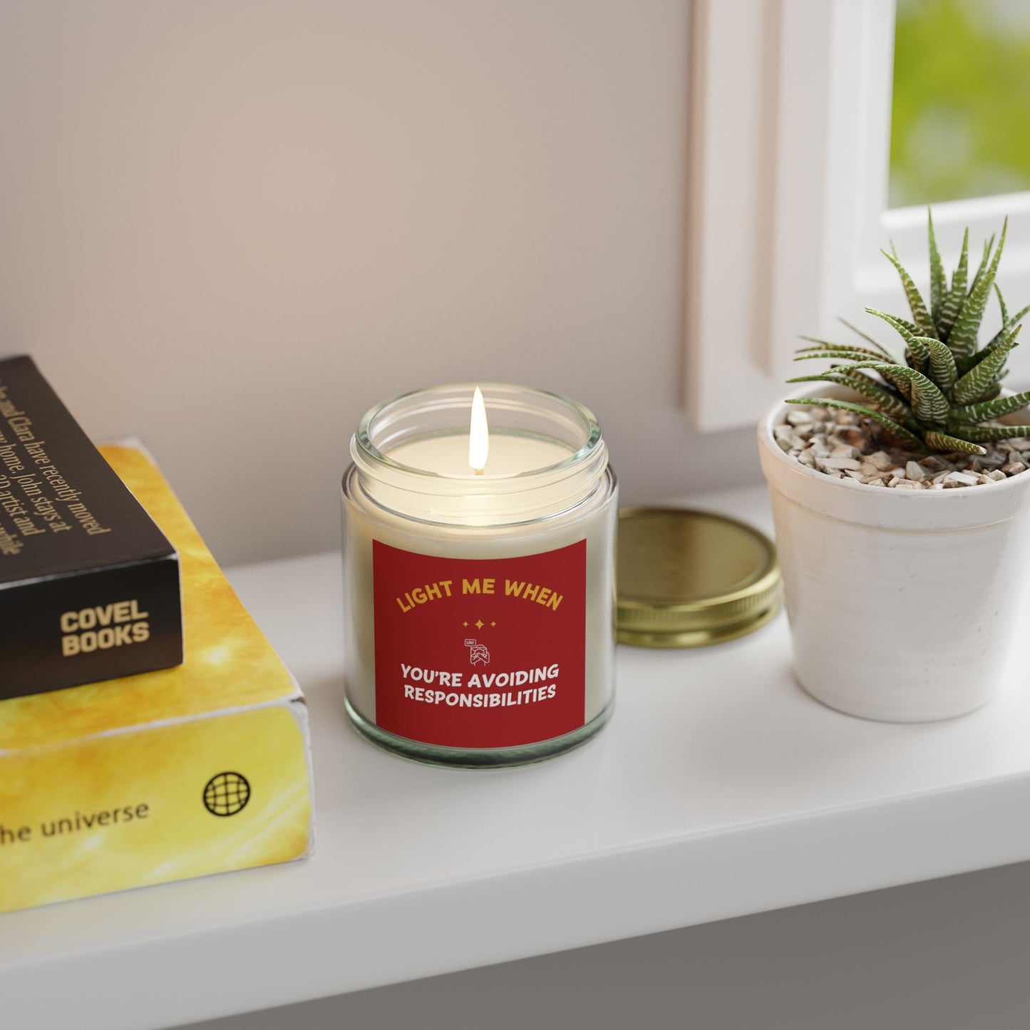 Bold Red Candle for Lazy Vibes