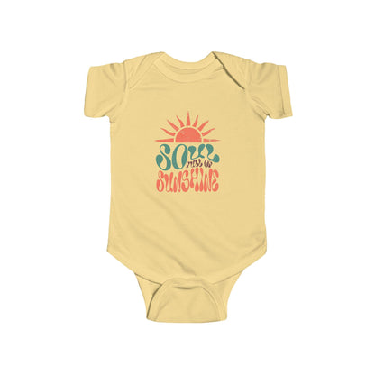 Happy sun baby bodysuit with cheerful print