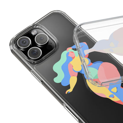 Abstract clear phone case with vibrant paint design