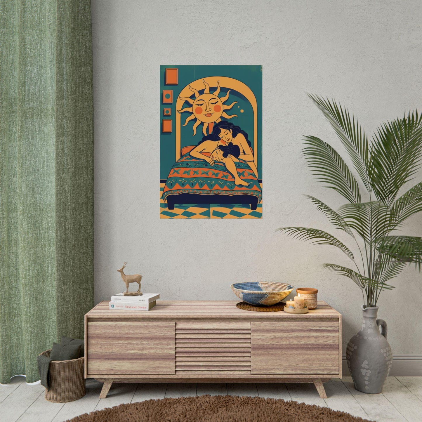Warm Embrace Art Print, Cozy Bedroom Decor