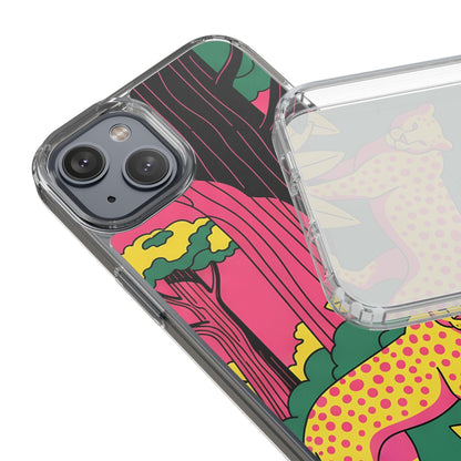 Clear phone case with jungle wildlife art