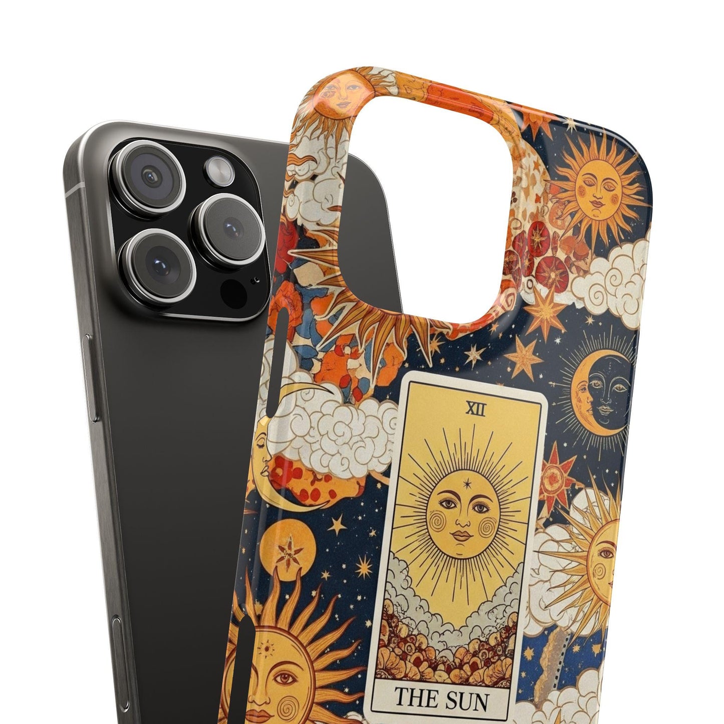 Tarot sun phone case with celestial art