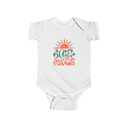 Happy sun baby bodysuit with cheerful print