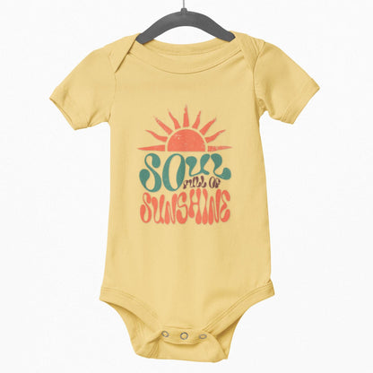 Happy sun baby bodysuit with cheerful print