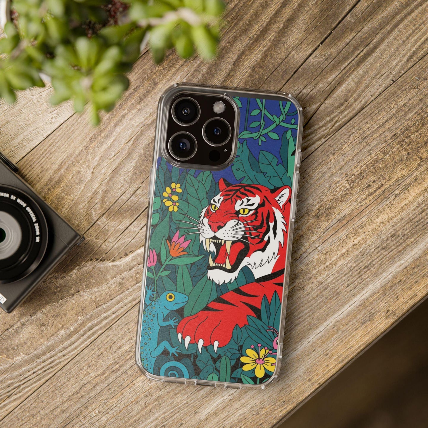 Wild tiger phone case with jungle art
