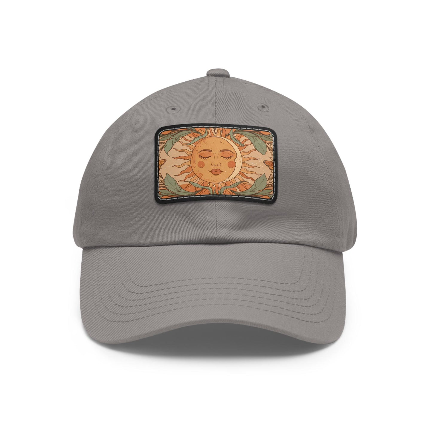 Sun patch dad hat with soft leather detail