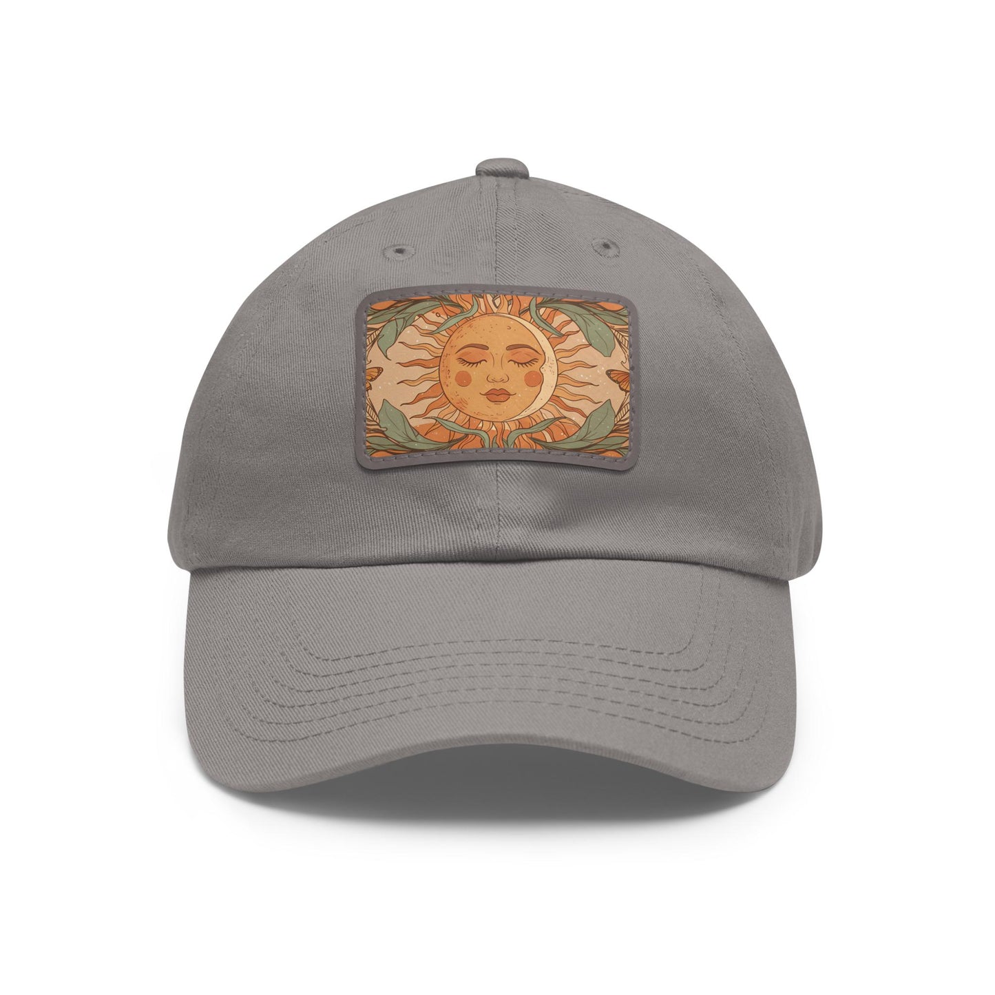 Sun patch dad hat with soft leather detail