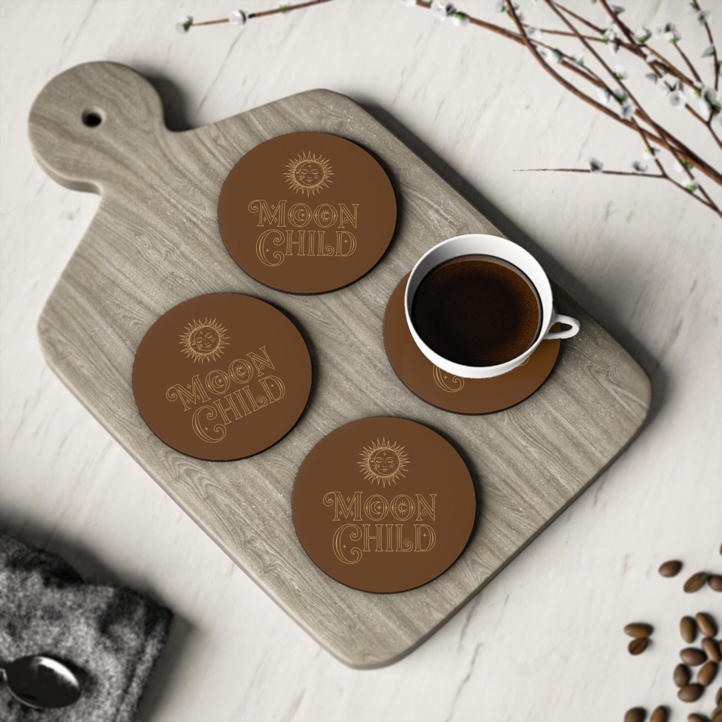 Celestial Moon Child Coasters