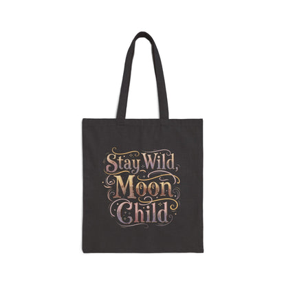 Moon child tote bag with celestial quote