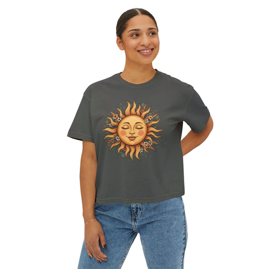 Boho Sun Face Boxy Tee