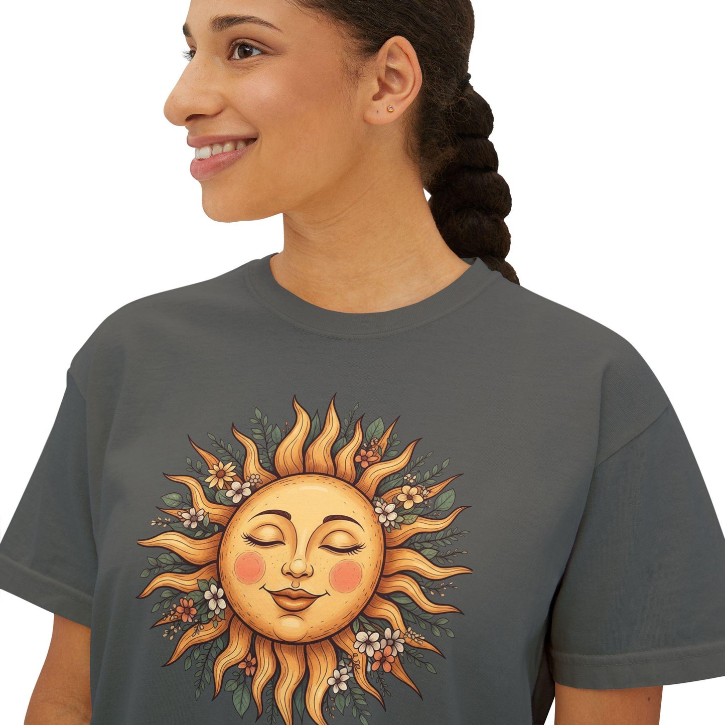 Boho Sun Face Boxy Tee