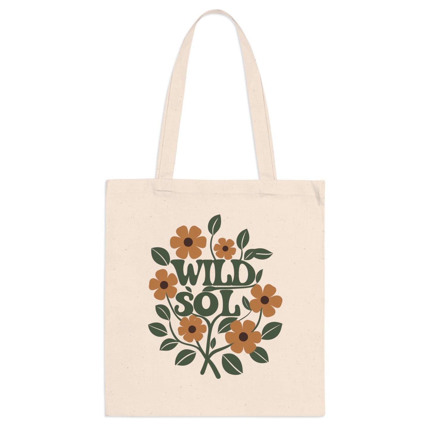 WildSol flower print tote with botanical charm