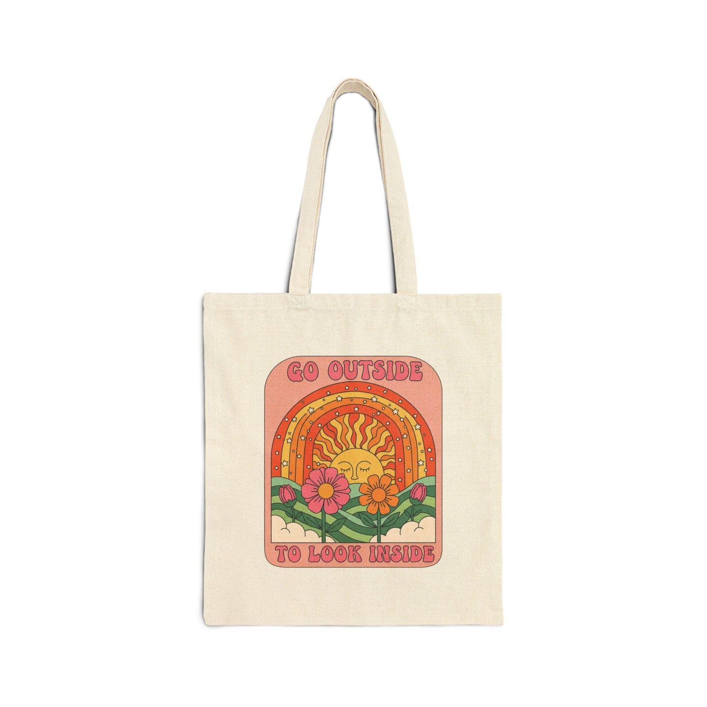 Sunshine canvas tote with retro summer vibe