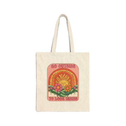 Sunshine canvas tote with retro summer vibe