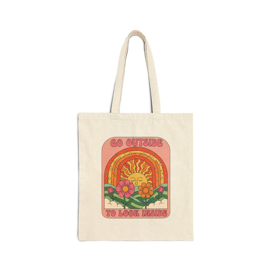 Sunshine canvas tote with retro summer vibe