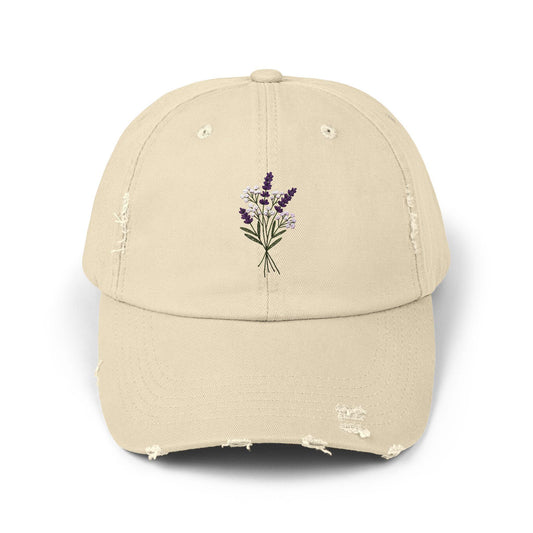 Distressed vintage cap with laid-back twill