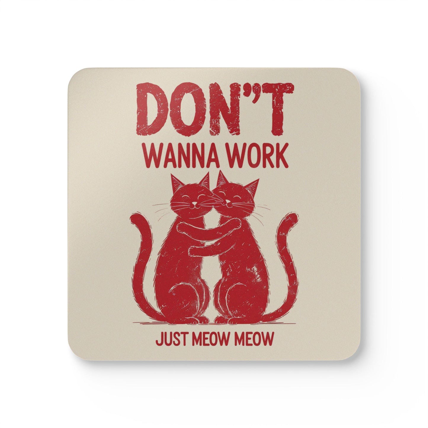 Funny Cat Cork Coaster Set