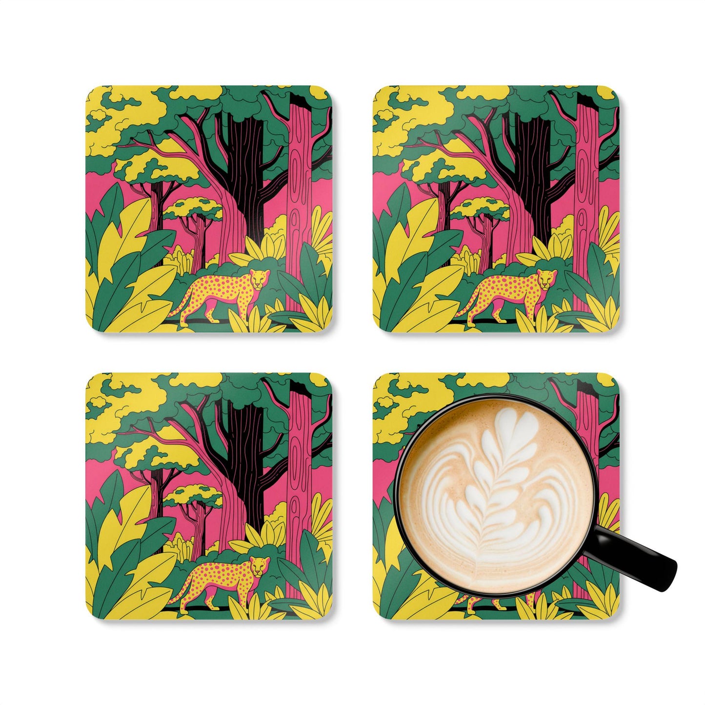 Vibrant Corkwood Coaster Set